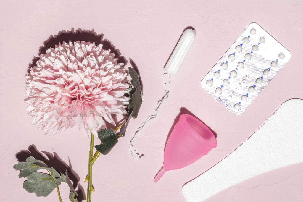 top-view-flower-period-related-things